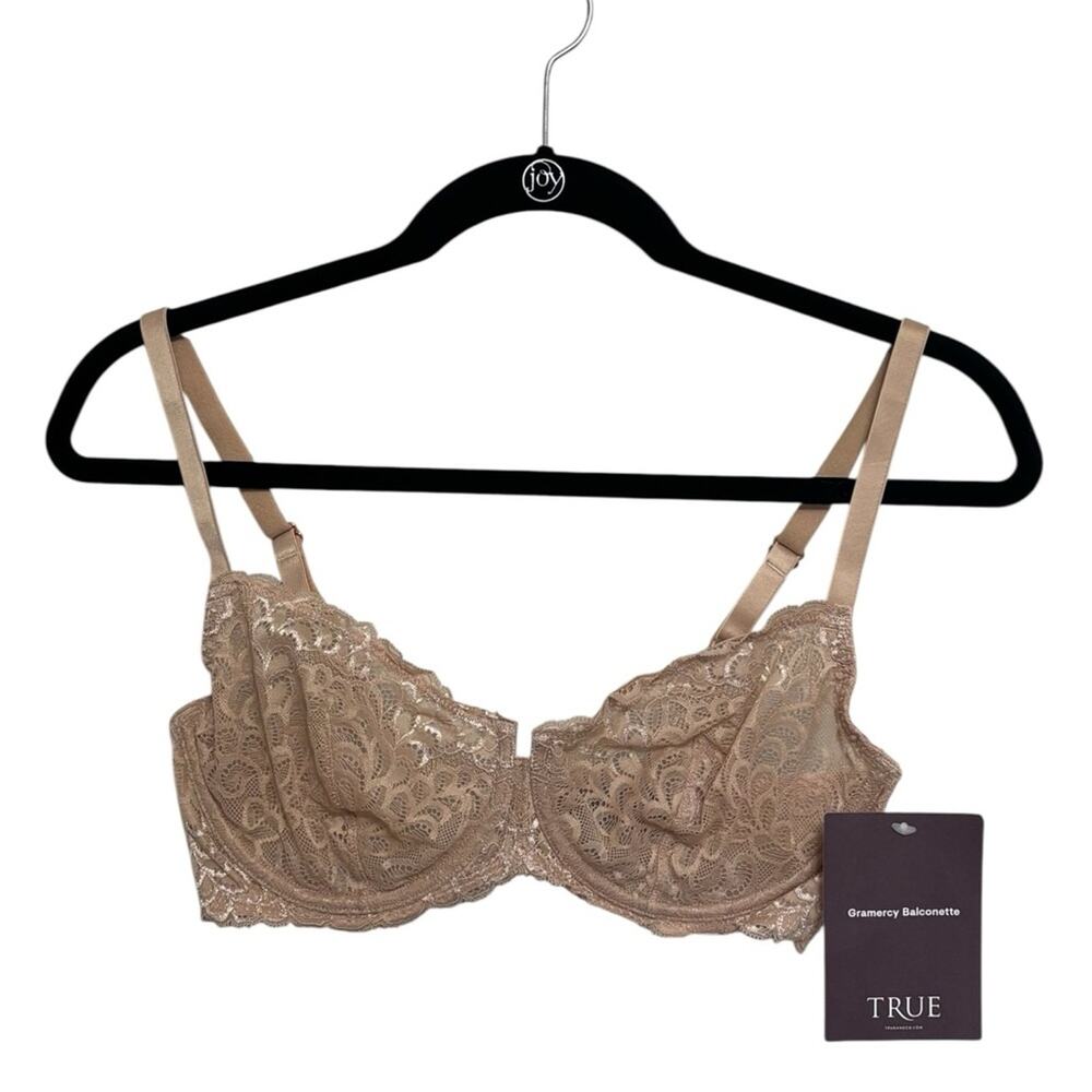 NEW True & Co. Gramercy Balconette Bra in Tan - Size 34D